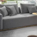 Modern Gray Cotton-Linen 3-Seater Sofa